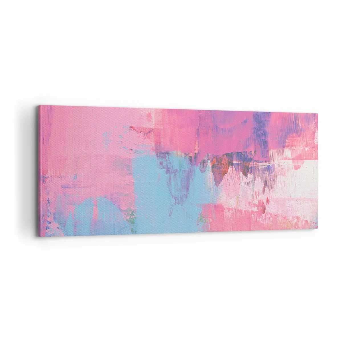 Obraz na plátně - Růžová, modrá a špetka světla - 100x40 cm