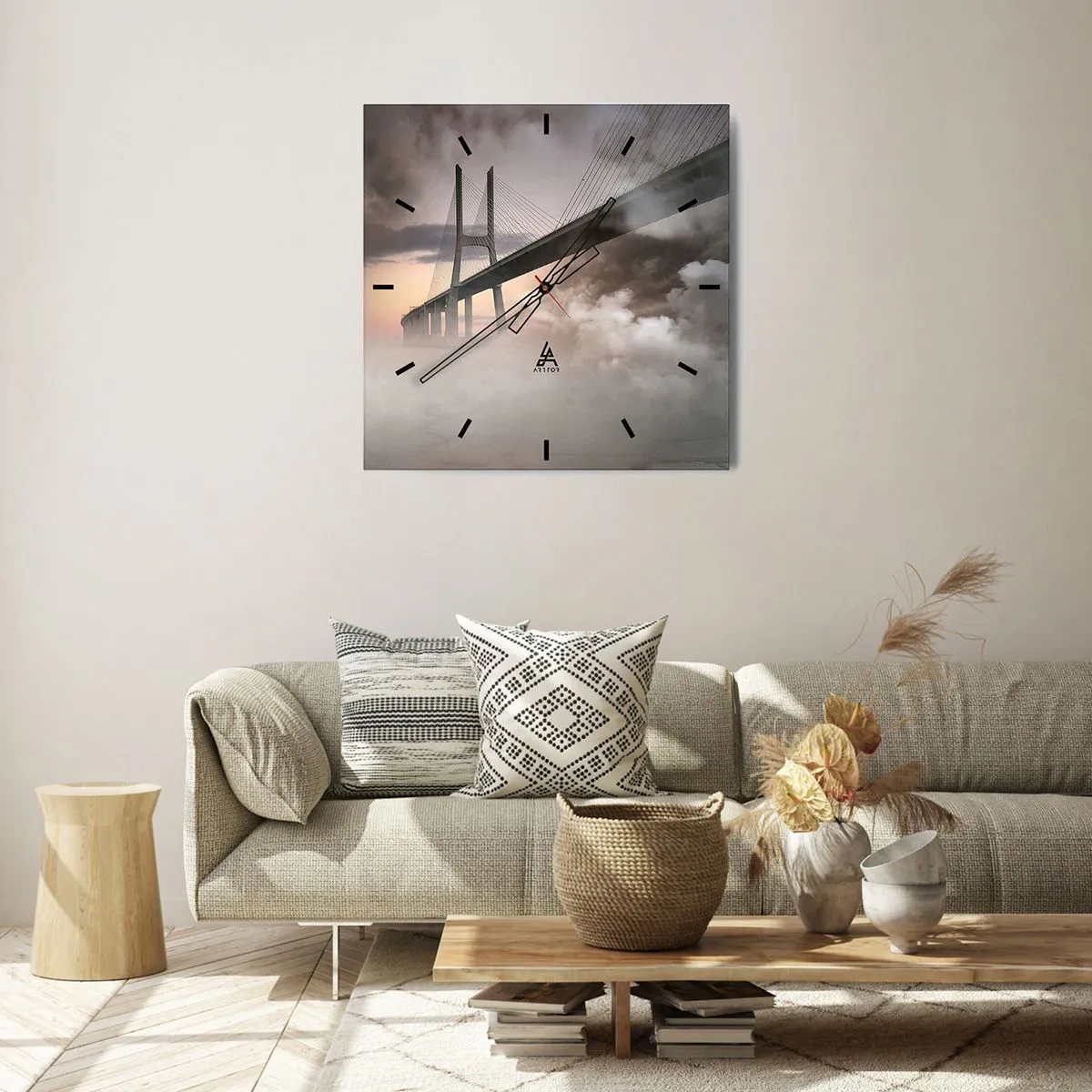 Nástěnné hodiny - U řeky, která není - 40x40 cm