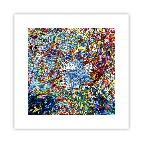 Plakát - Vitráž s kapkami - 30x30 cm
