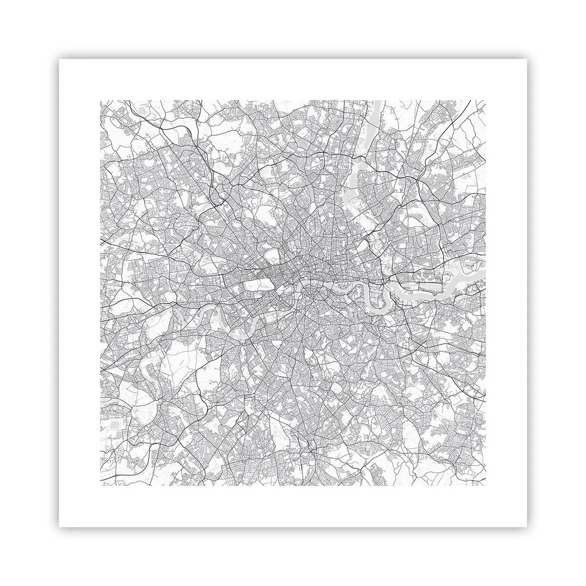 Plakát - Mapa londýnského labyrintu - 40x40 cm