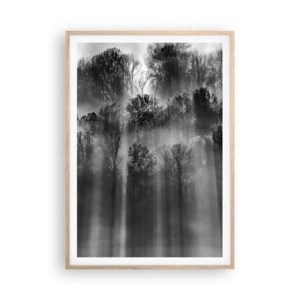 Plakát v rámu světlý dub - V paprscích světla - 70x100 cm