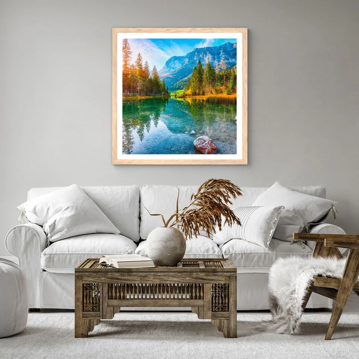 Plakát v rámu světlý dub - Něžnost podzimu - 40x40 cm