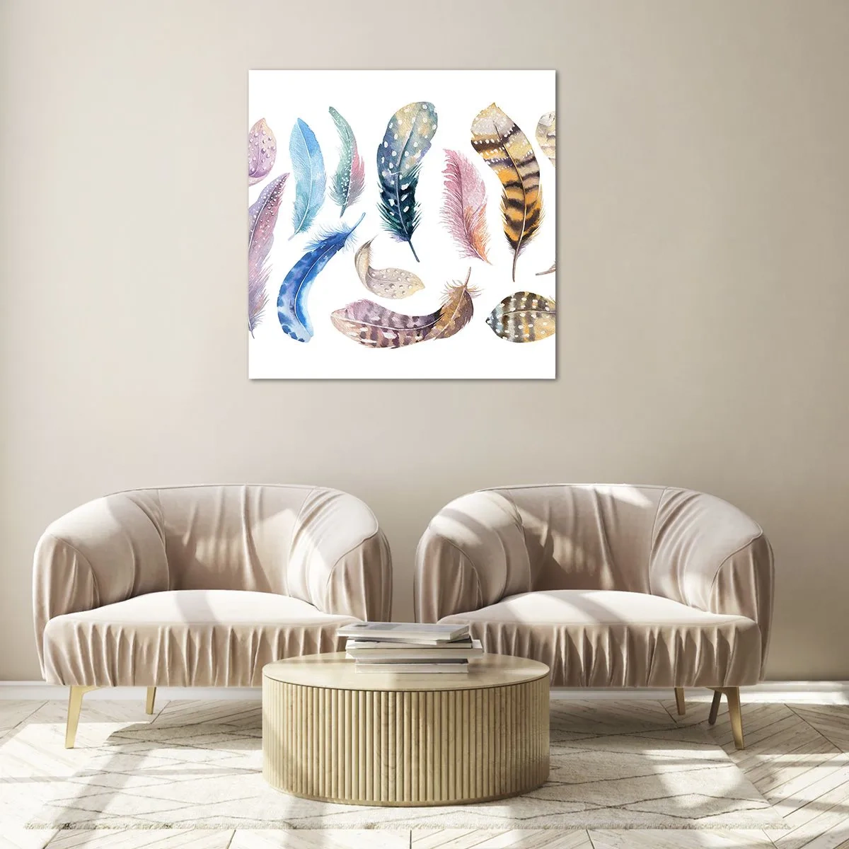 Obraz na skle - Lehké, strakaté a vícebarevné - 50x50 cm