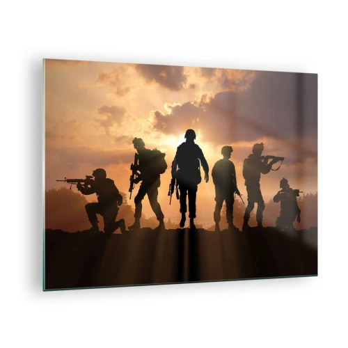 Obraz na skle - Bratři ve zbrani - 70x50cm - Brothers in arms - Moderní nástěnná dekorace do obývacího pokoje a ložnice ARTTOR