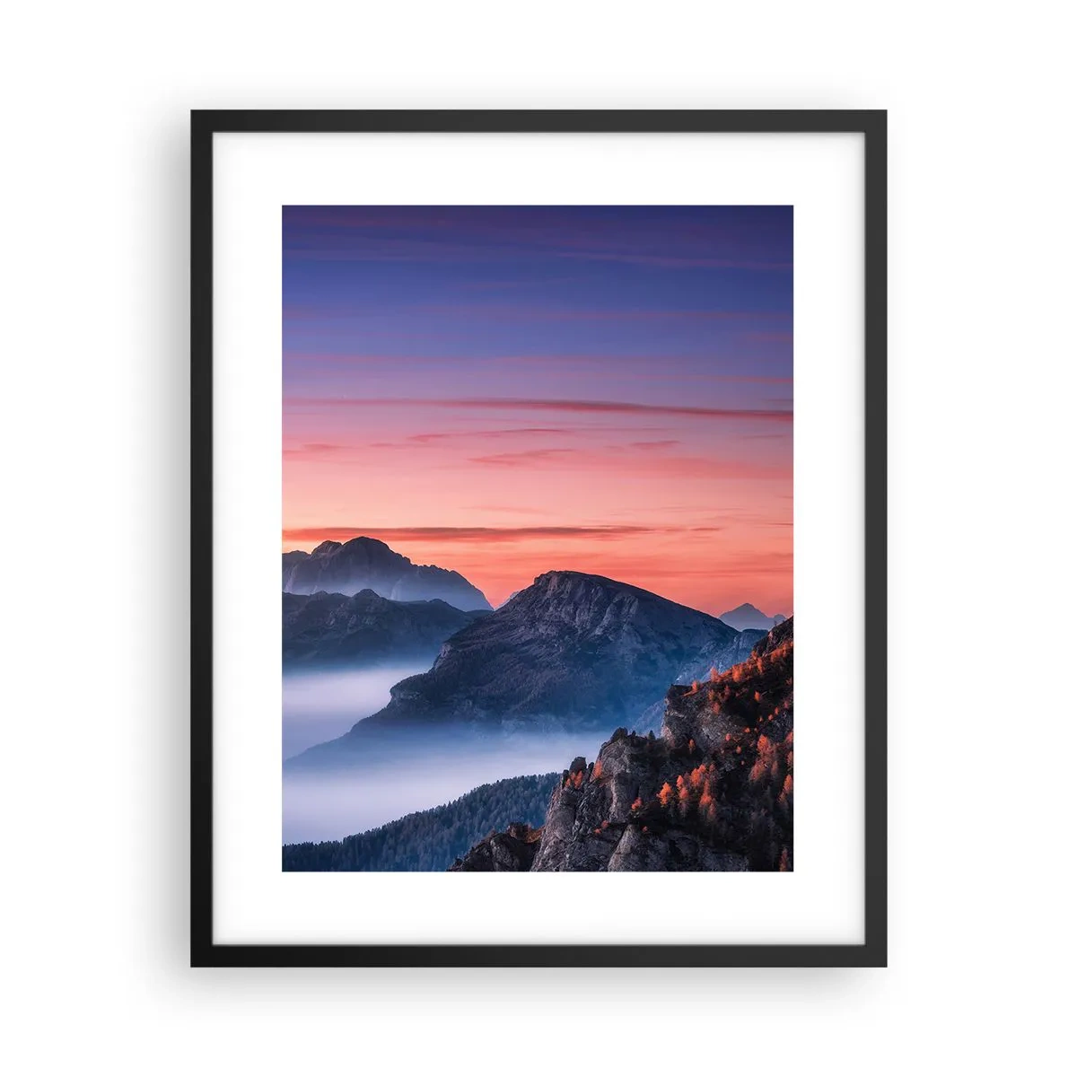 Plakát v černém rámu - Nad údolími - 40x50 cm