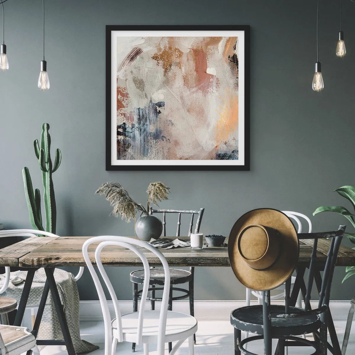 Plakát v černém rámu - Mlhavá abstrakce - 60x60 cm