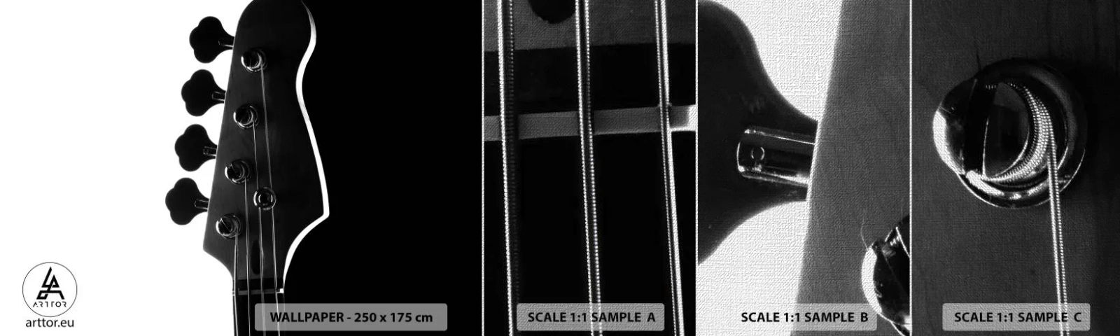 Vzor Fototapety Premium Canvas - Rockové ticho  - Kytara, Hudba, Moderní - 100x30 cm