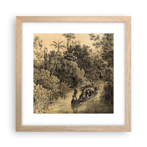 Plakát v rámu světlý dub - Výlet ke zdroji - 30x30 cm