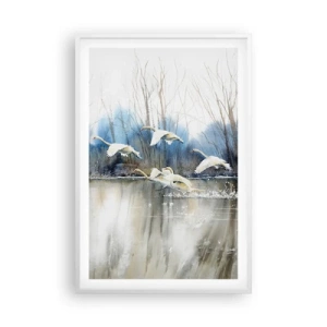 Plakát v bílém rámu - Jako v povídce o divokých labutích - 61x91 cm