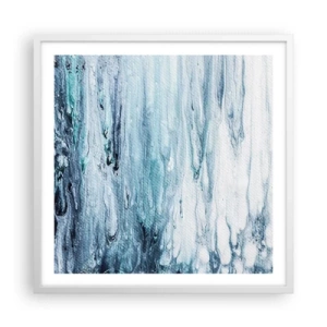 Plakát v bílém rámu - Modré rampouchy - 60x60 cm