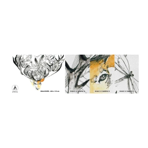 Vzor Fototapety Premium Canvas - Rohy hojnosti - Abstrakce, Jelen, Grafika - 100x30 cm