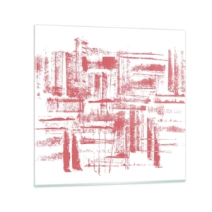 Obraz na skle - Červené město - 50x50 cm
