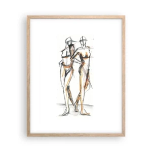 Plakát v rámu světlý dub - Studie šarmu - 40x50 cm