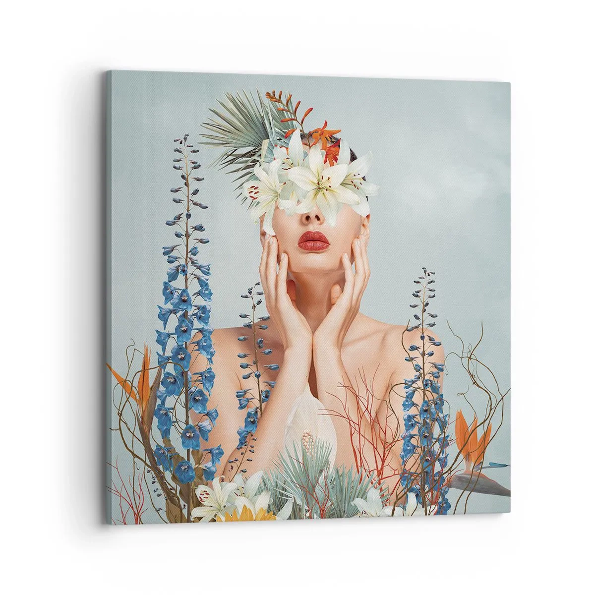 Obraz na plátně - Žena – květina - 70x70 cm