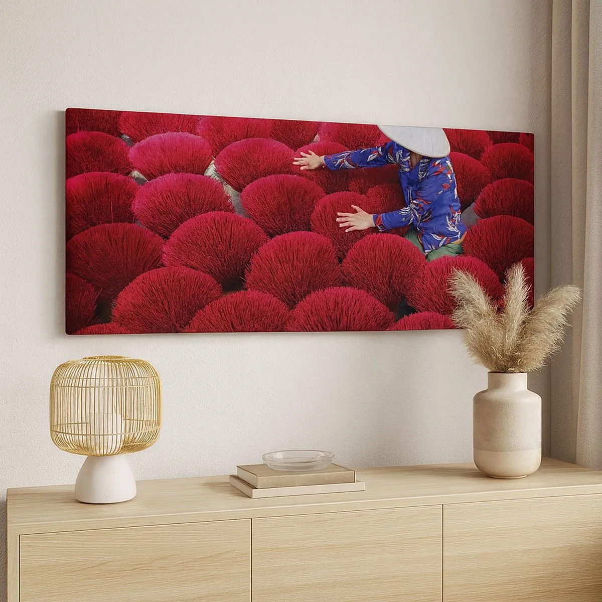 Obraz na plátně - Na rýžovém poli - 100x40 cm