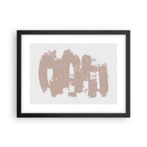 Plakát v černém rámu - Abstrakce v jemné růžové - 40x30 cm