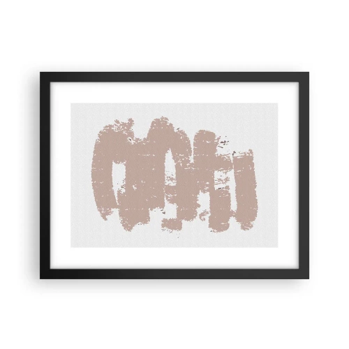 Plakát v černém rámu - Abstrakce v jemné růžové - 40x30 cm