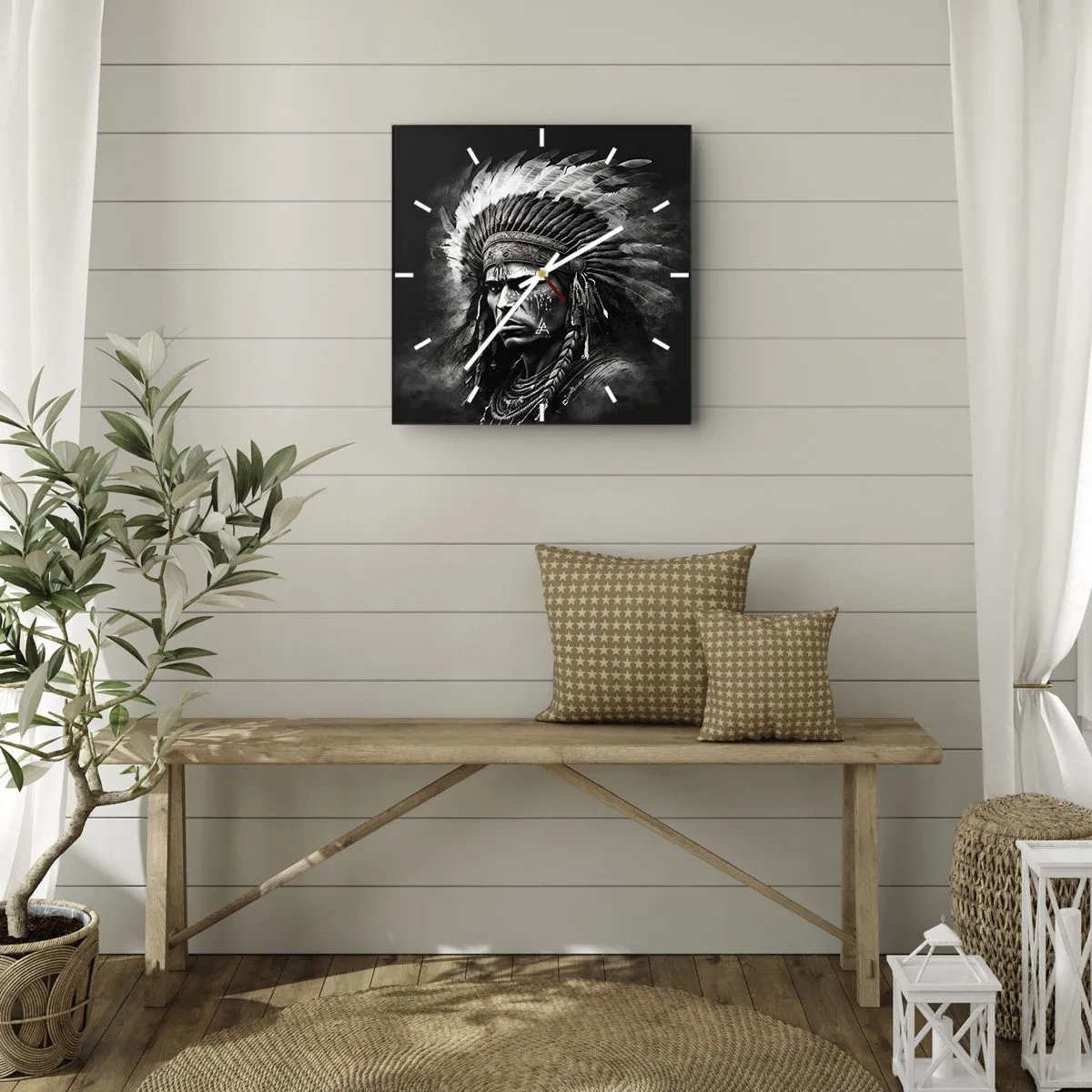 Nástěnné hodiny - Vůdce a bojovník - 40x40 cm