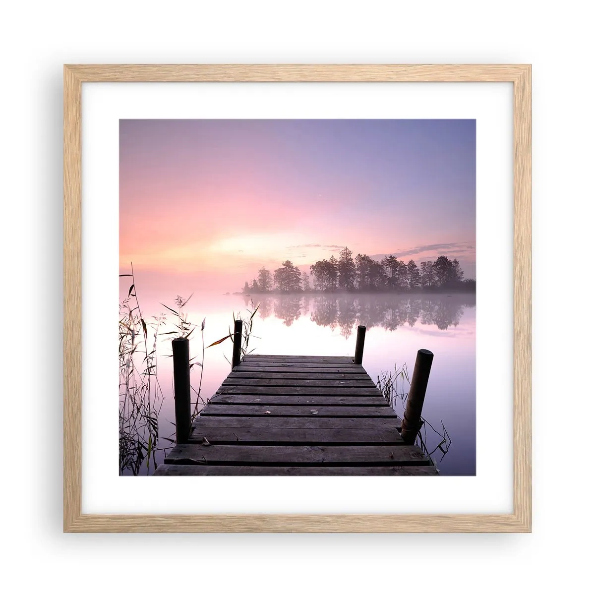 Plakát v rámu světlý dub - Z liliové mlhy… - 40x40 cm