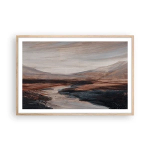 Plakát v rámu světlý dub -  Klidné údolí - 91x61 cm