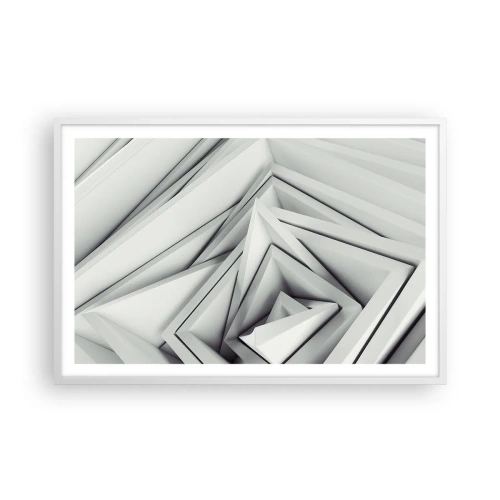 Plakát v bílém rámu - Symfonie ostrých úhlů - 91x61 cm