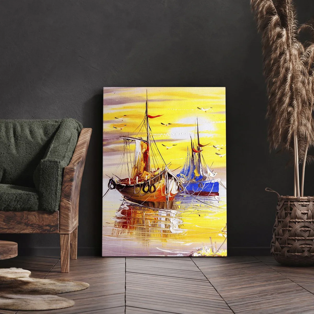 Obraz na plátně - Zasloužený odpočinek v přístavu - 45x80 cm