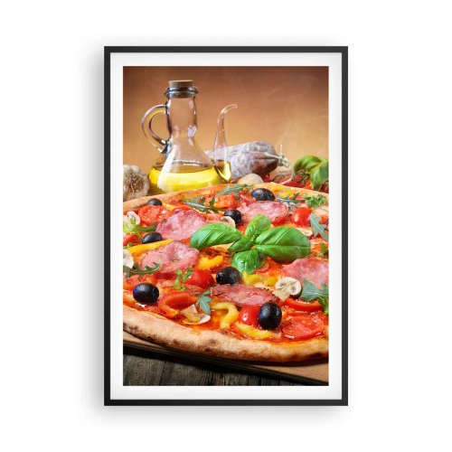 Plakát v černém rámu - Se skutečně italskou chutí - 61x91 cm
