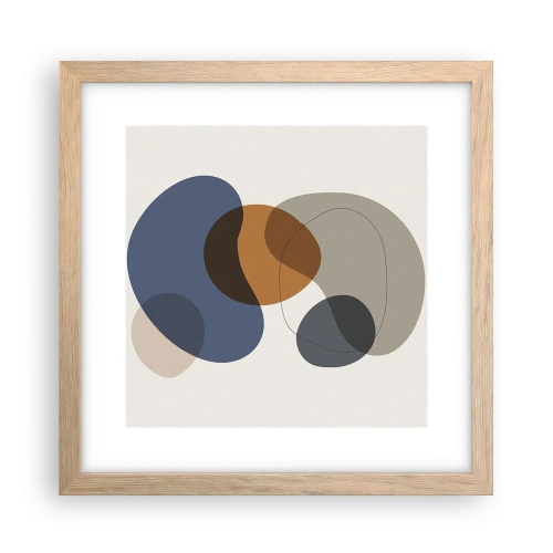Plakát v rámu světlý dub - Kapky barev - 30x30 cm