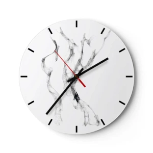 Nástěnné hodiny - Abstraktní černé čáry v minimalistické kompozici - 30x30cm - Krásná a silná - Moderní nástěnná dekorace do obývacího pokoje, kuchyně a ložnice ARTTOR