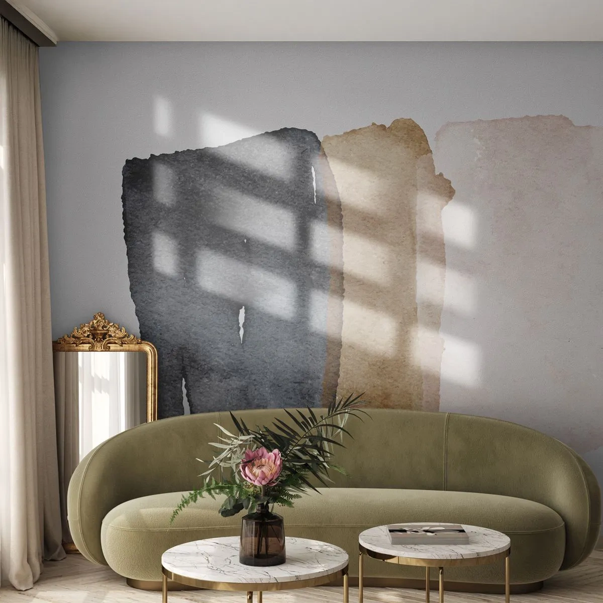 Fototapeta Premium Canvas - Kompozice zemitých barev - Abstrakce, Kus, Minimalismus - 450x315 cm