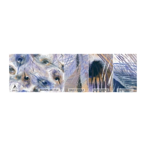 Vzor Fototapety Samolepicí Deluxe Sticker - Kompozice pavího oka - Abstrakce, Paví peří, Boho - 100x30 cm