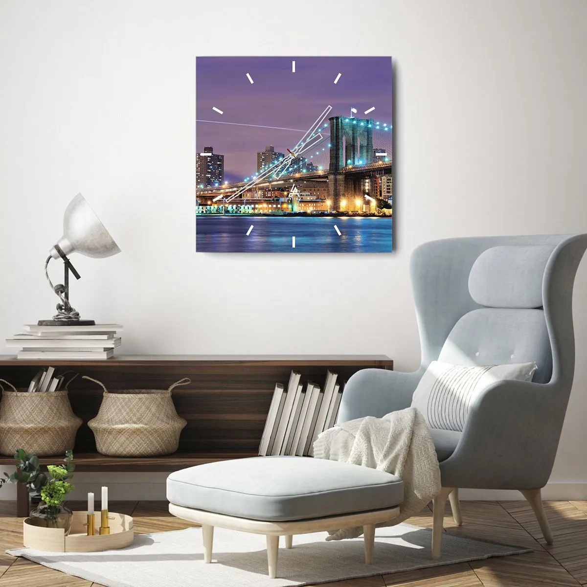 Nástěnné hodiny - Po mnoho let Brooklynský most - 30x30 cm
