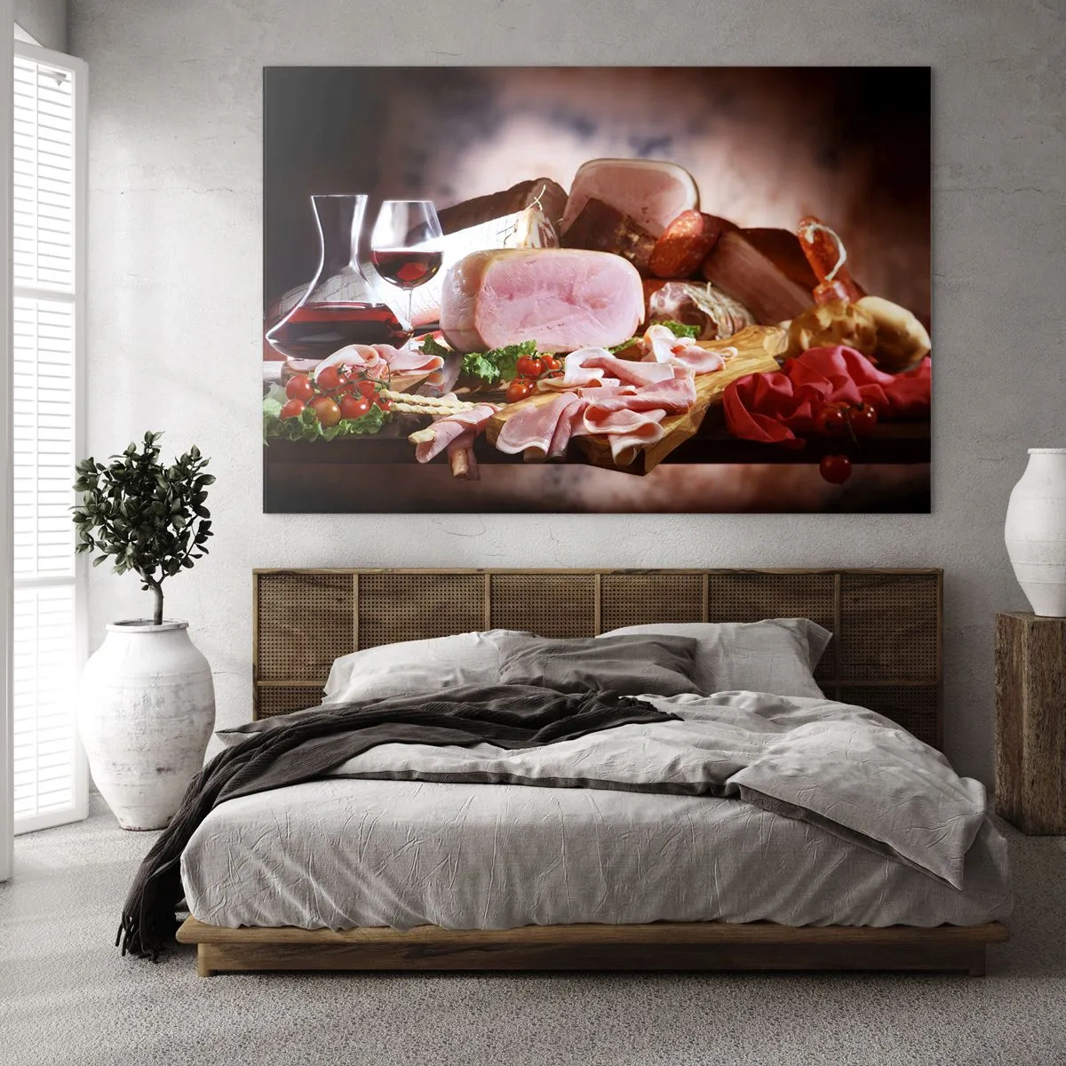 Obraz na skle - Kulinární snění s karafou - 120x80 cm
