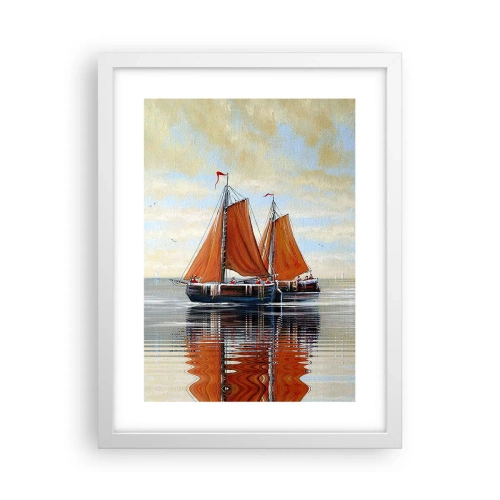 Plakát v bílém rámu - Pluj, námořníku… - 30x40 cm