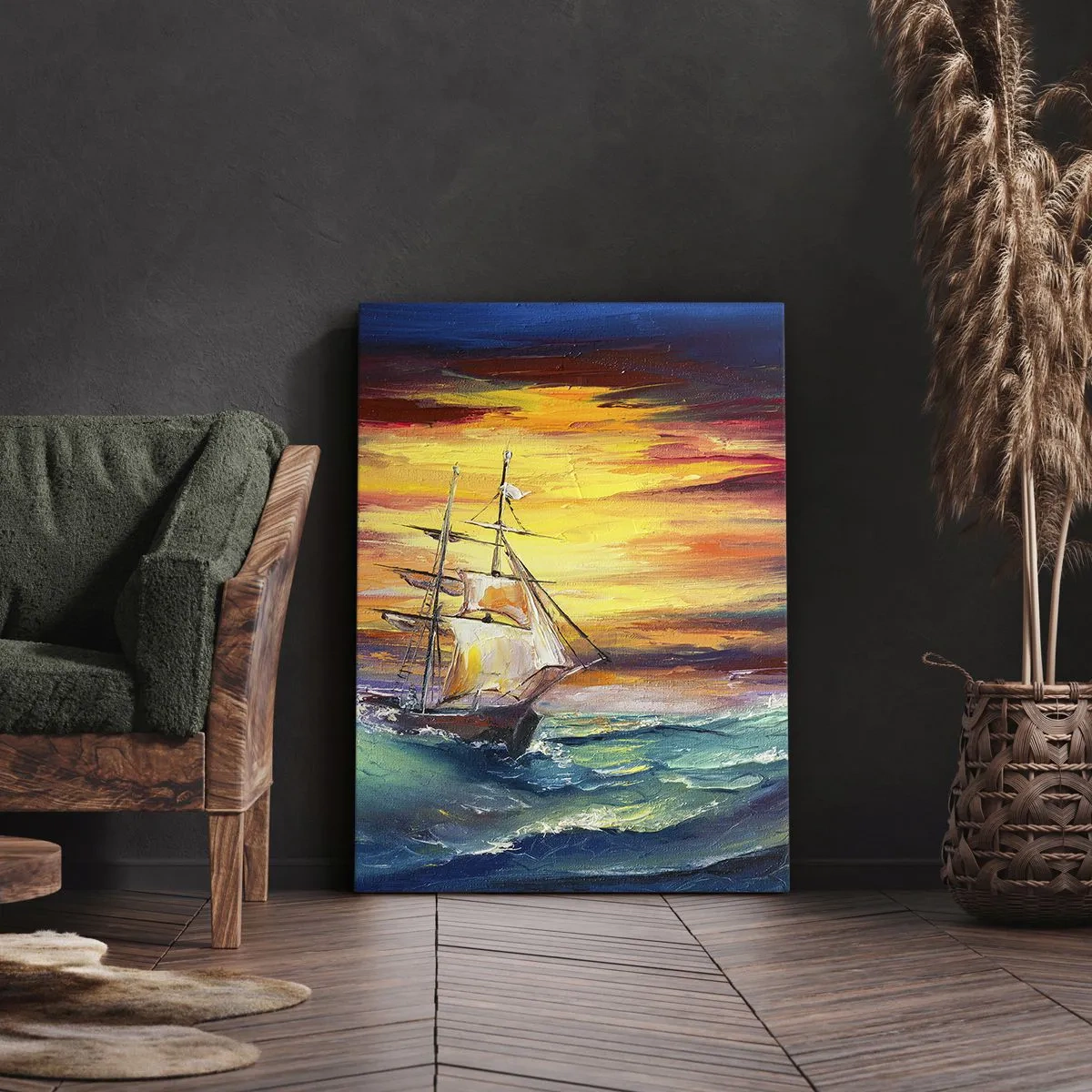 Obraz na plátně - Statečně proti vlnám - 50x70 cm
