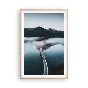 Plakát v rámu světlý dub - U vody hladké jako zrcadlo - 61x91 cm