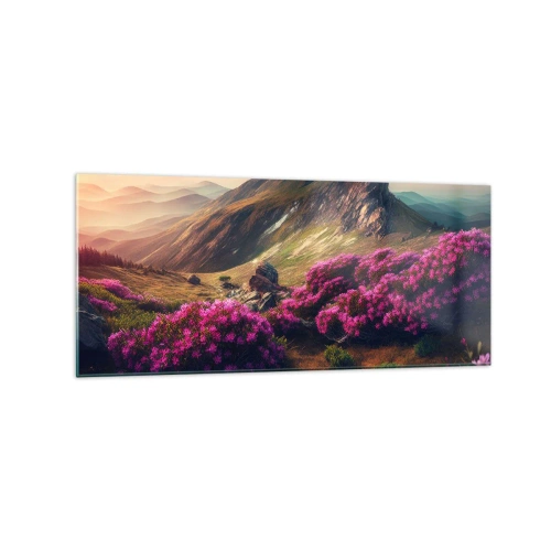 Obraz na skle - Léto na horách - 120x50 cm