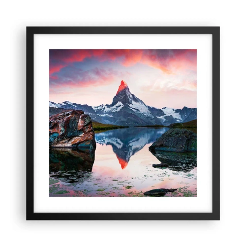 Plakát v černém rámu - Srdce hor je vřelé - 40x40 cm