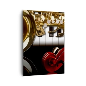 Obraz na plátně - Plech, dřevo a slonovinová kost - 50x70 cm