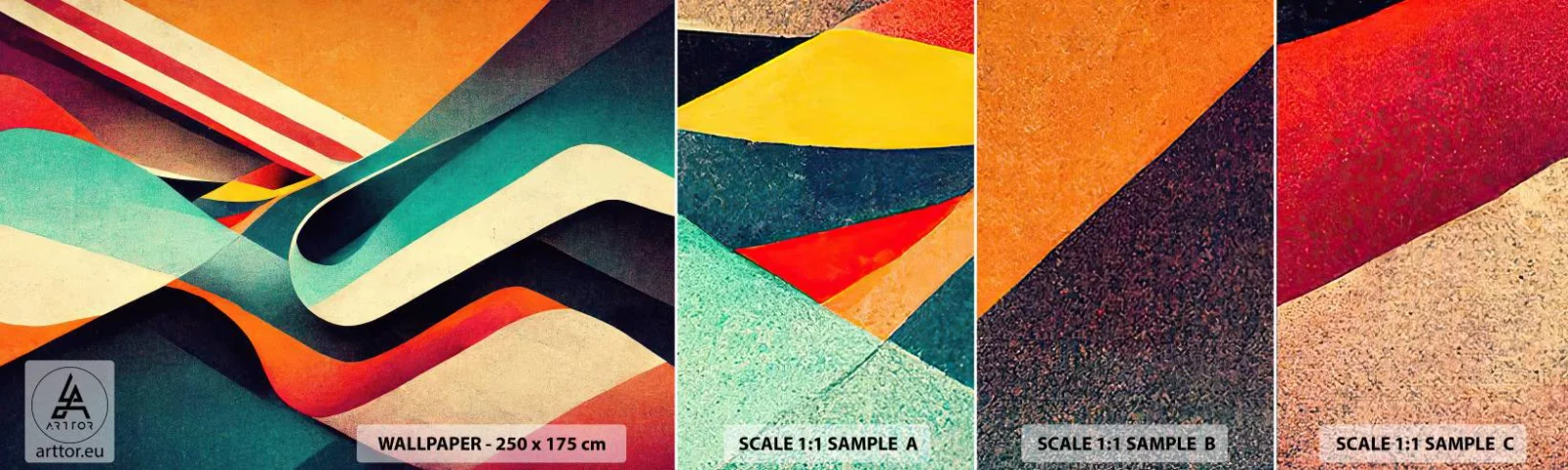 Vzor Fototapety Samolepicí Deluxe Sticker - Intenzivní kompozice - Abstrakce, Kus, Čáry - 100x30 cm