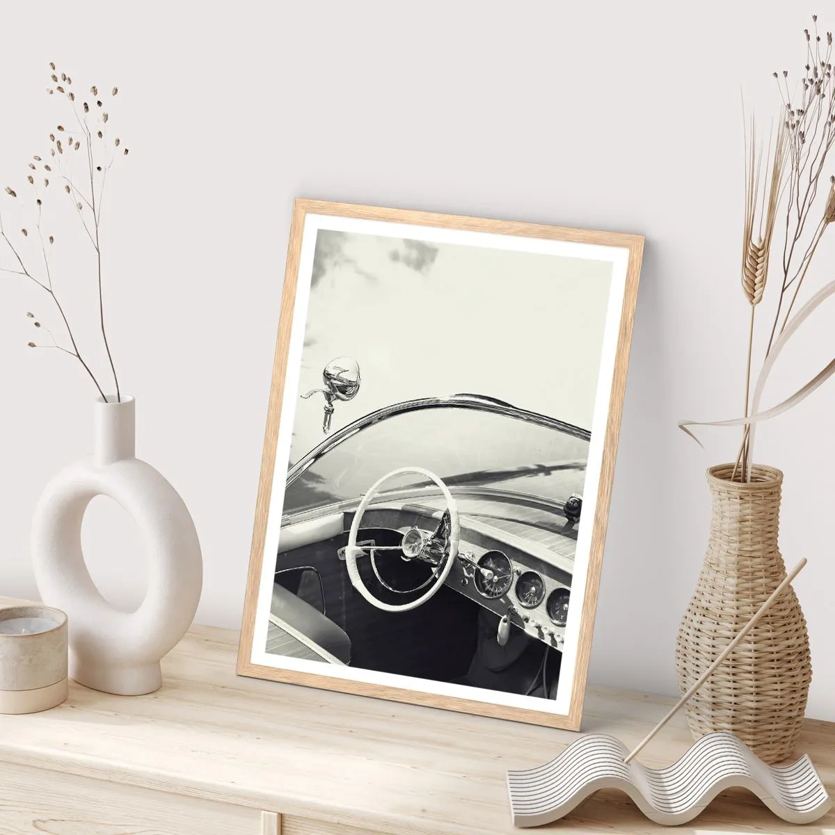 Plakát v rámu světlý dub - Počasí pro bohaté - 70x100 cm