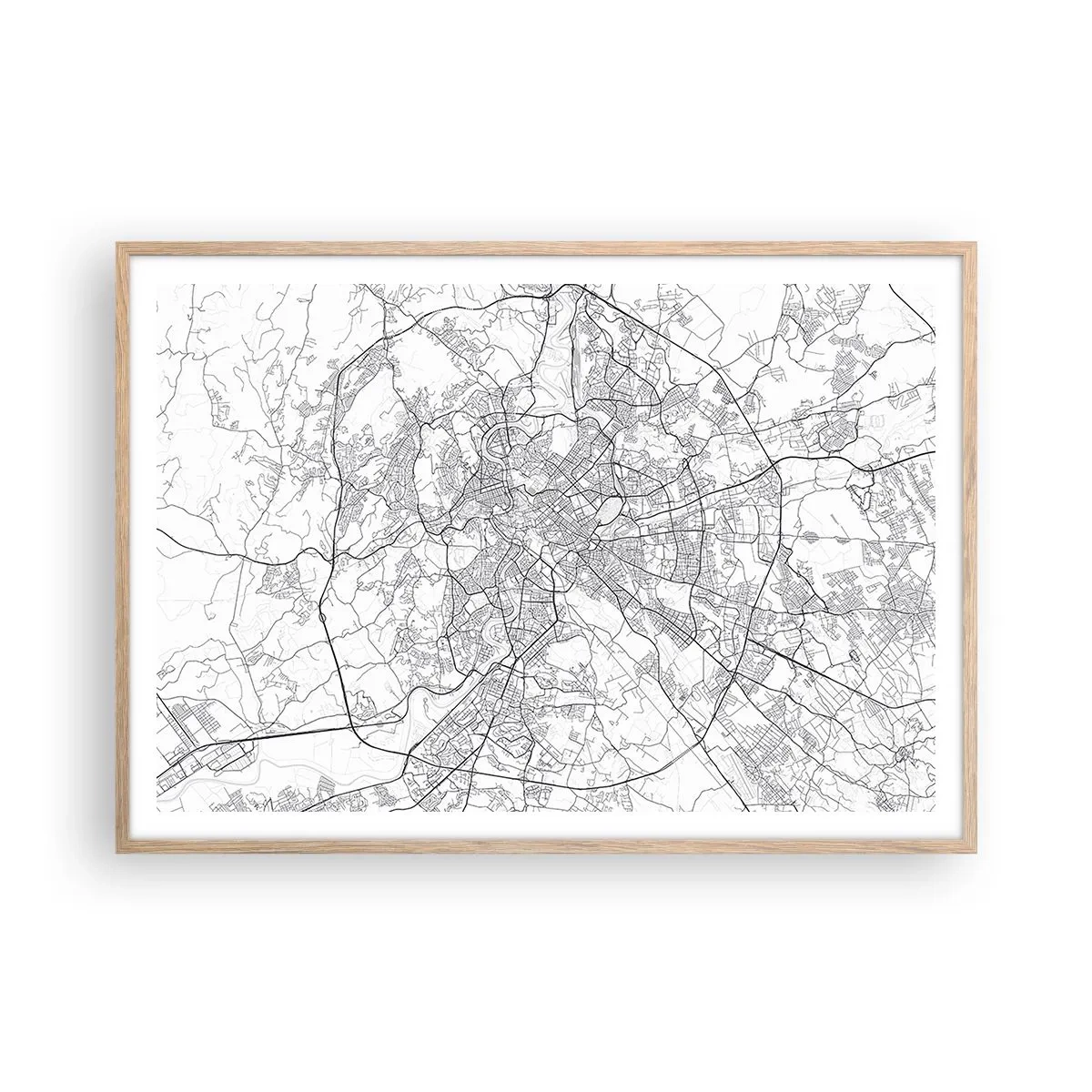 Plakát v rámu světlý dub - Římský kruh - 100x70 cm