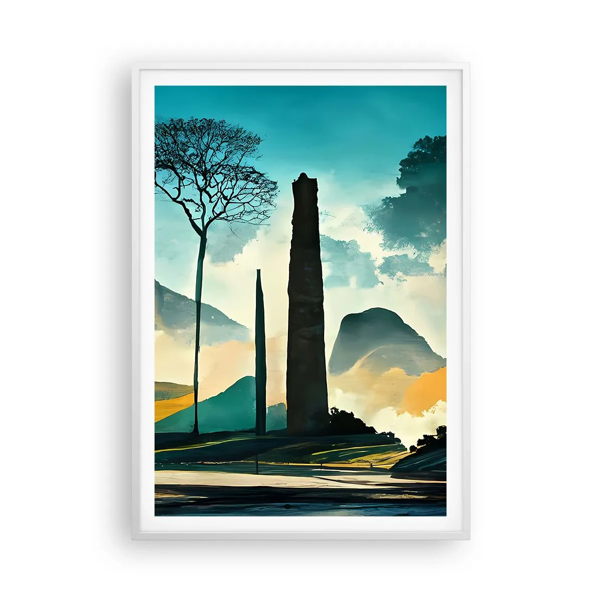 Plakát v bílém rámu - Výš a výš - 70x100 cm