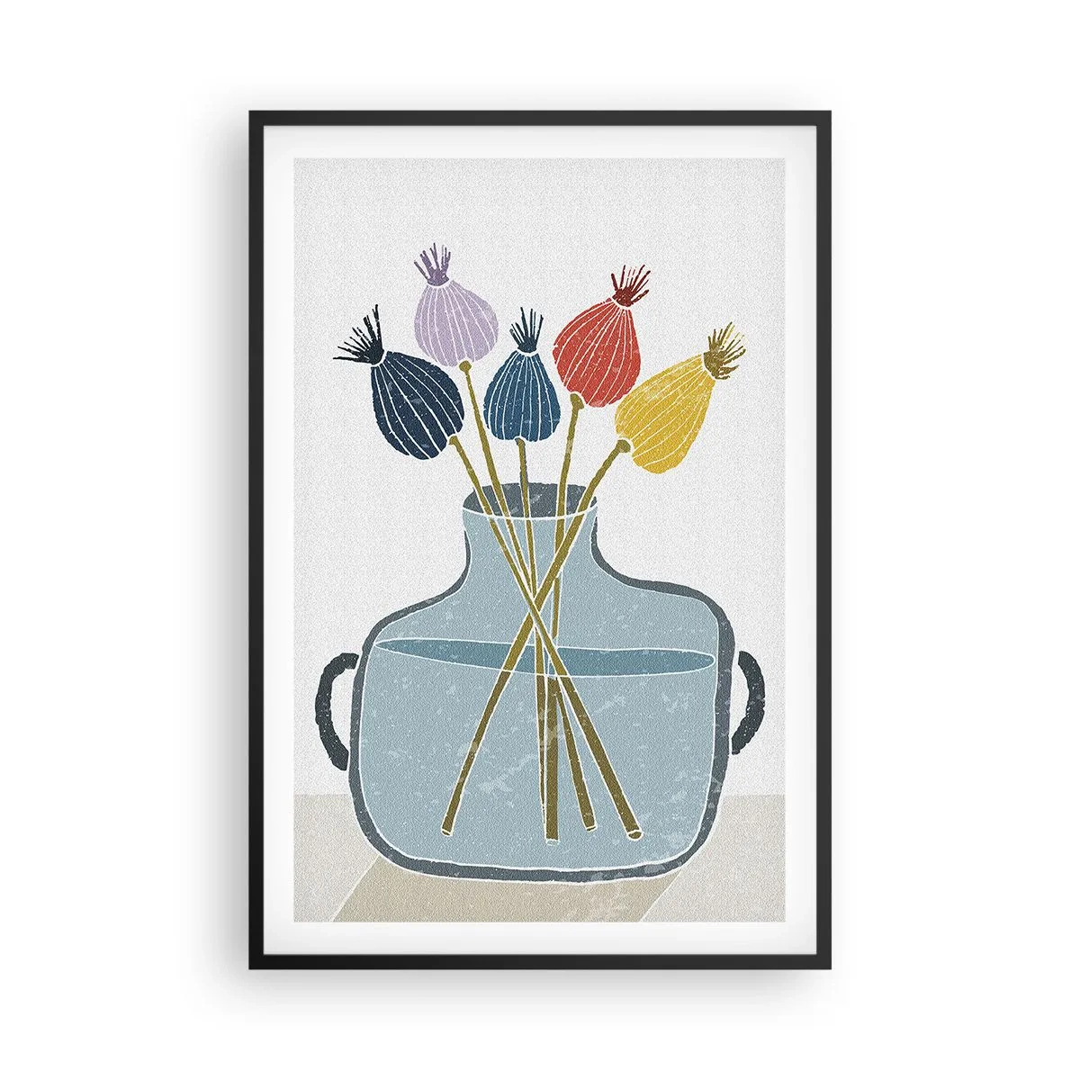 Plakát v černém rámu - Makové květy - 61x91 cm