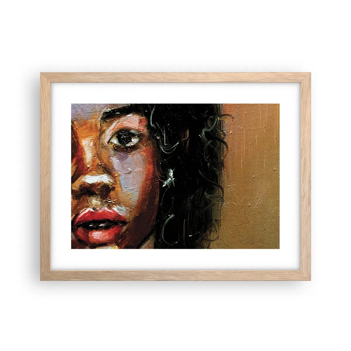 Plakát v rámu světlý dub - Černá a jas - 40x30 cm