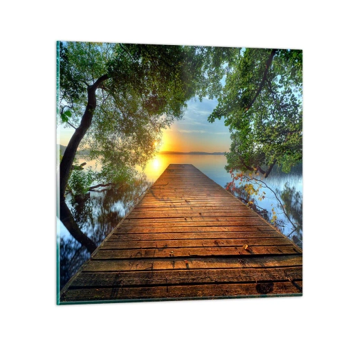 Obraz na skle - Nespěchej, posaď se - 60x60 cm