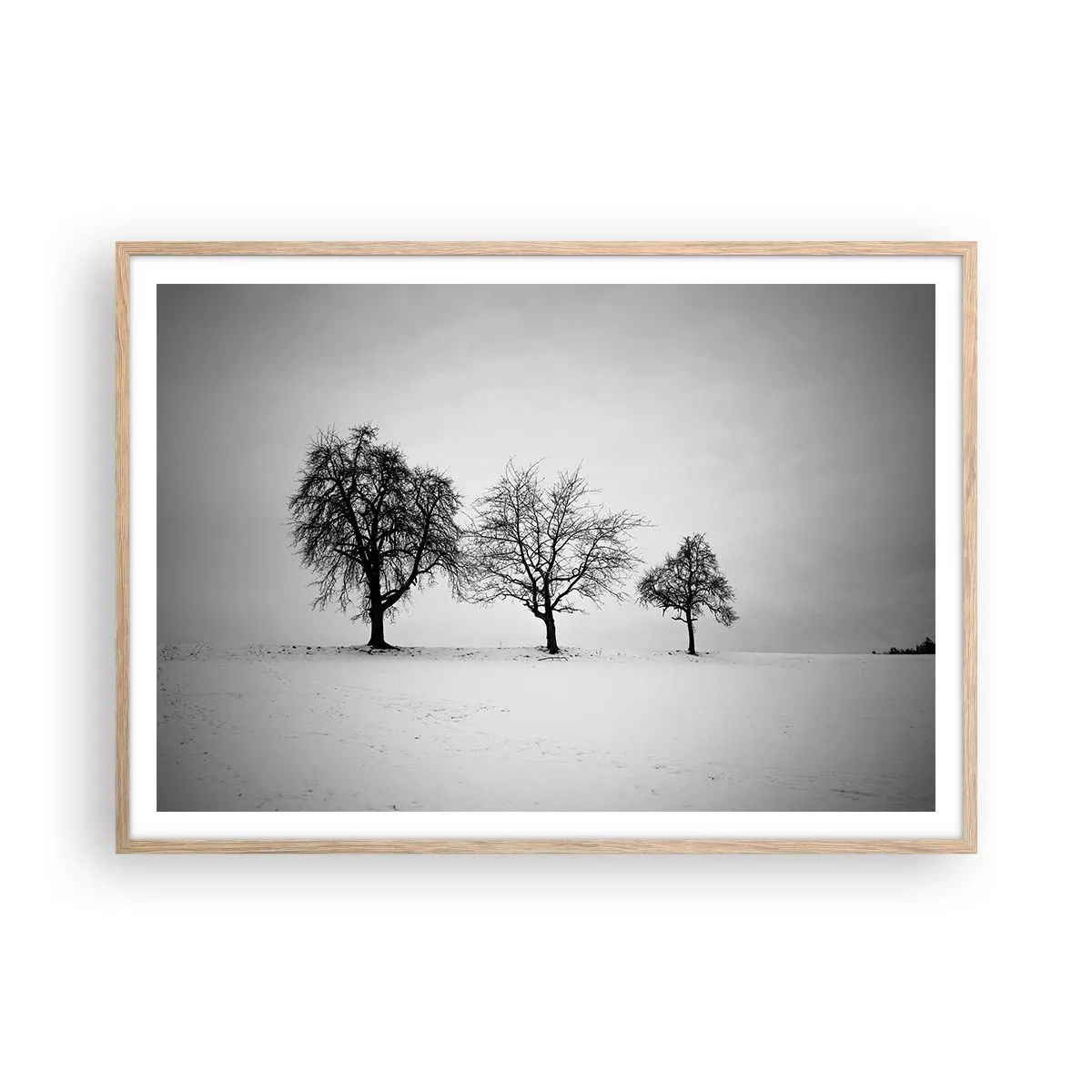 Plakát v rámu světlý dub - O čem sní? - 100x70 cm