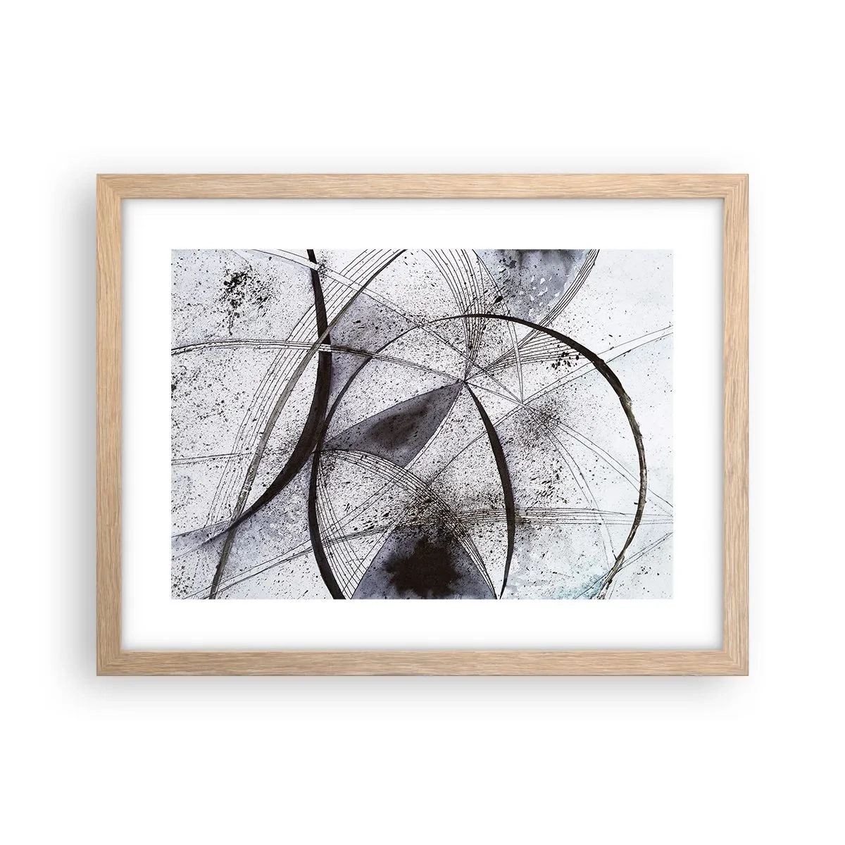 Plakát v rámu světlý dub - Futuristická fantazie - 40x30 cm