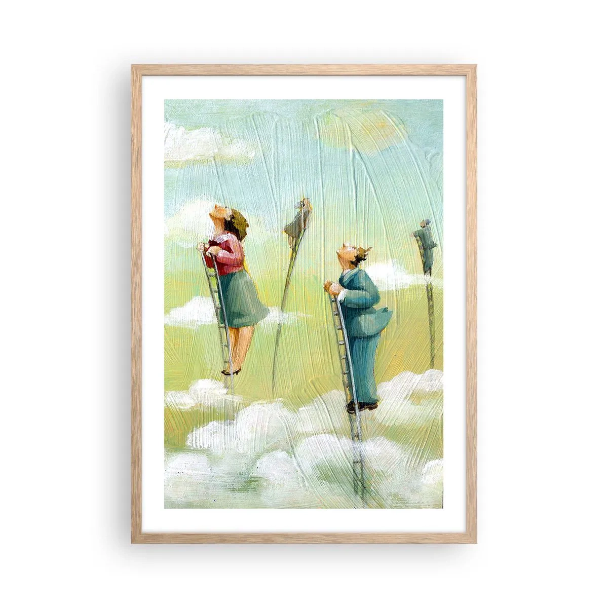 Plakát v rámu světlý dub - Za svým snem - 50x70 cm