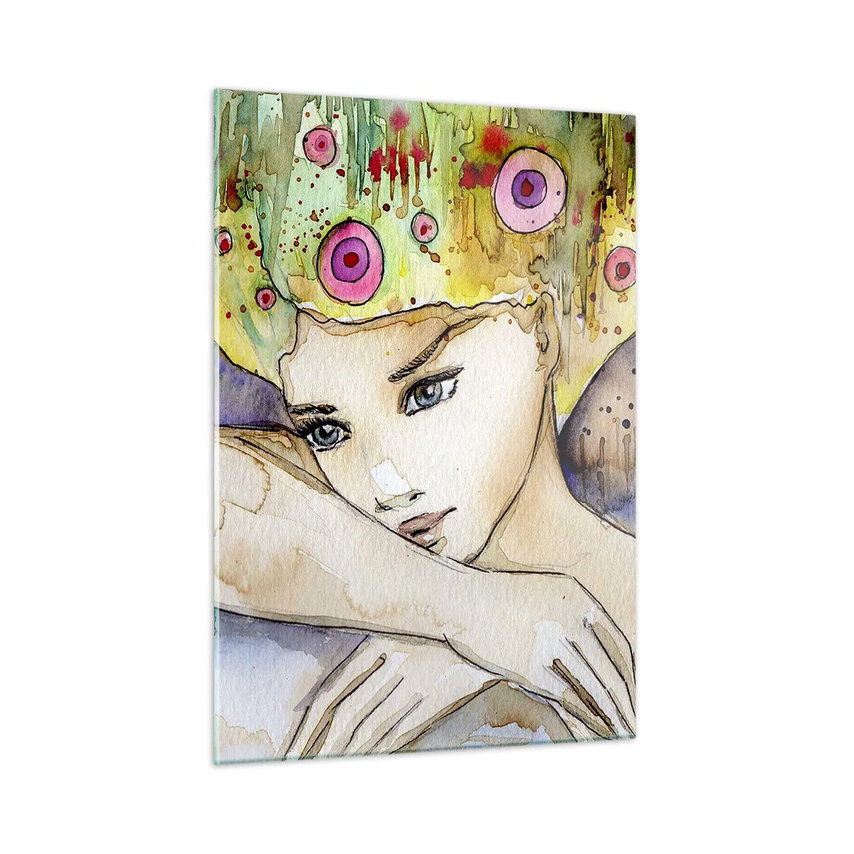 Obraz na skle - Motýlí princezna - 50x70 cm